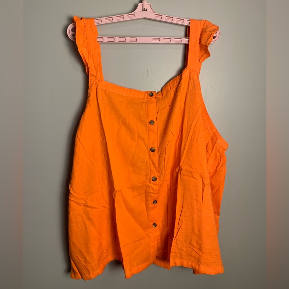 NWT Torrid Duo-fold Ruffle Button Front Tank 4X - Picture 6 of 6